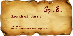 Szendrei Barna névjegykártya