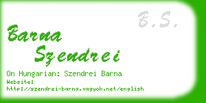 barna szendrei business card